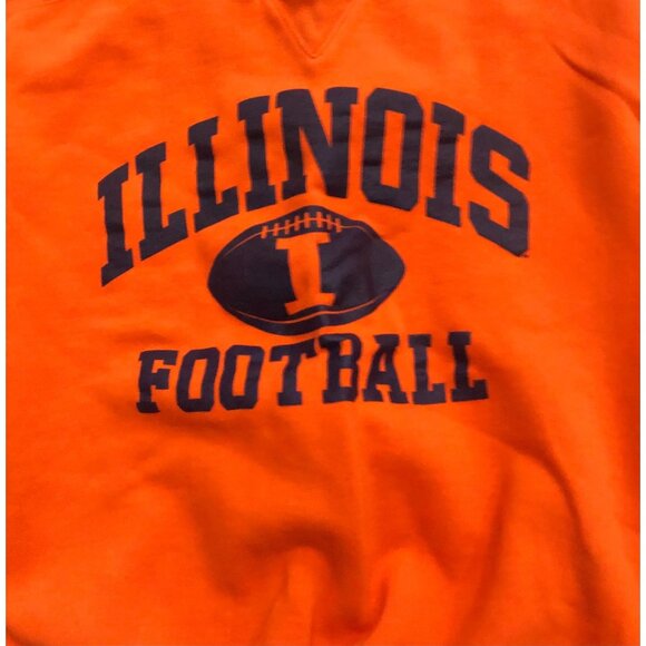 Vtg Illinois Football Mens Small Orange Crewneck Sweatshirt Pullover - Picture 2 of 5